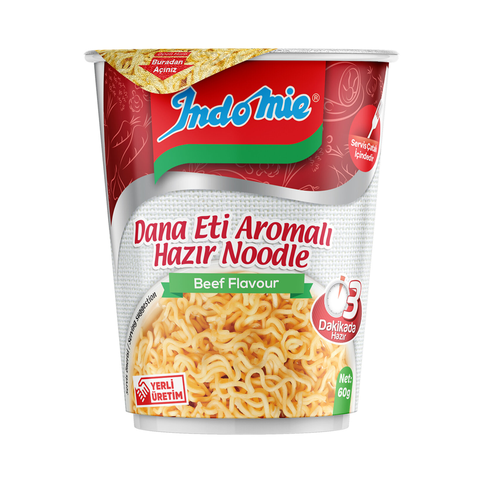 INDOMIE 60 GR BARDAK ETLI NOODLE MAKARNA