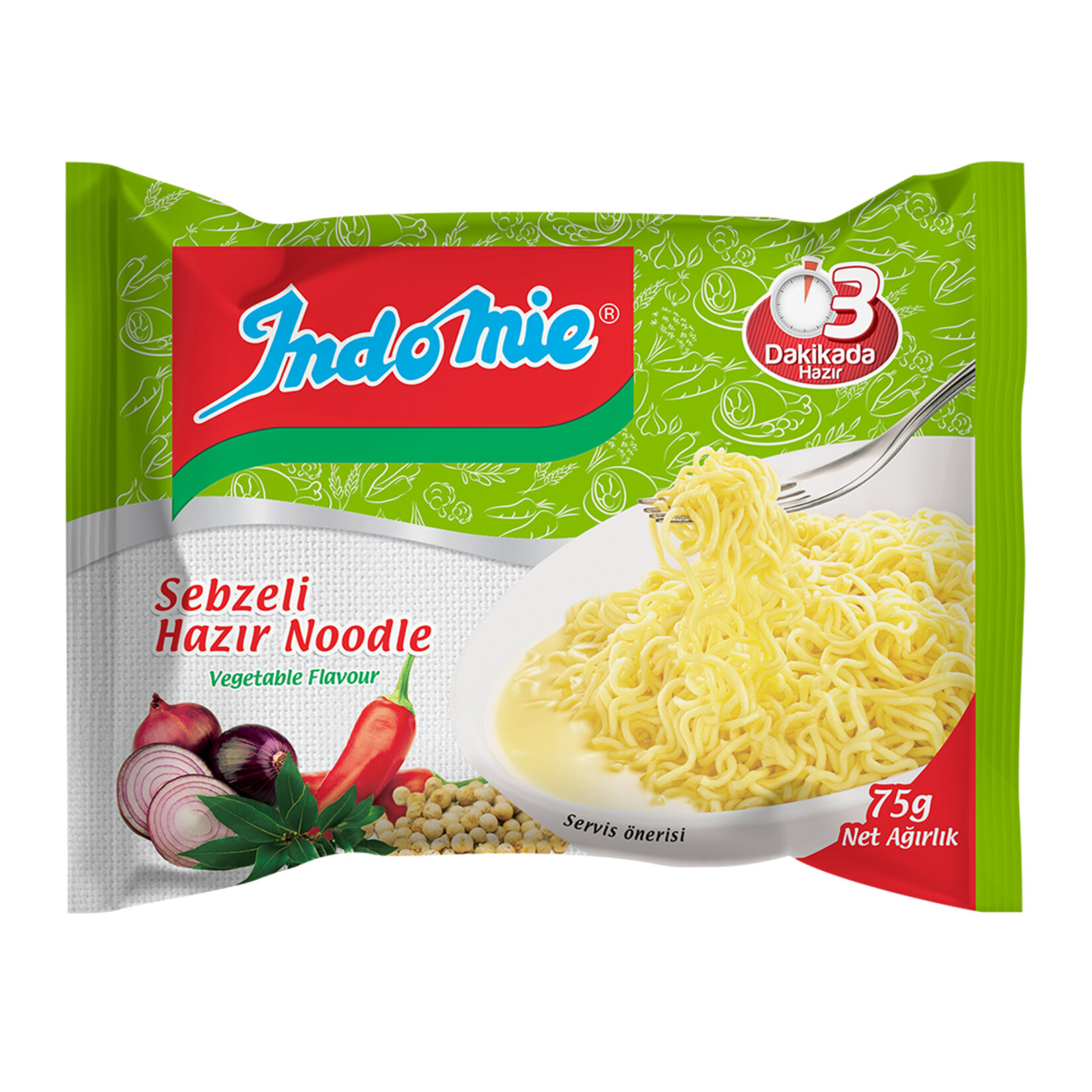 INDOMIE 75 GR PAKET SEBZELI NOODLE MAKARNA