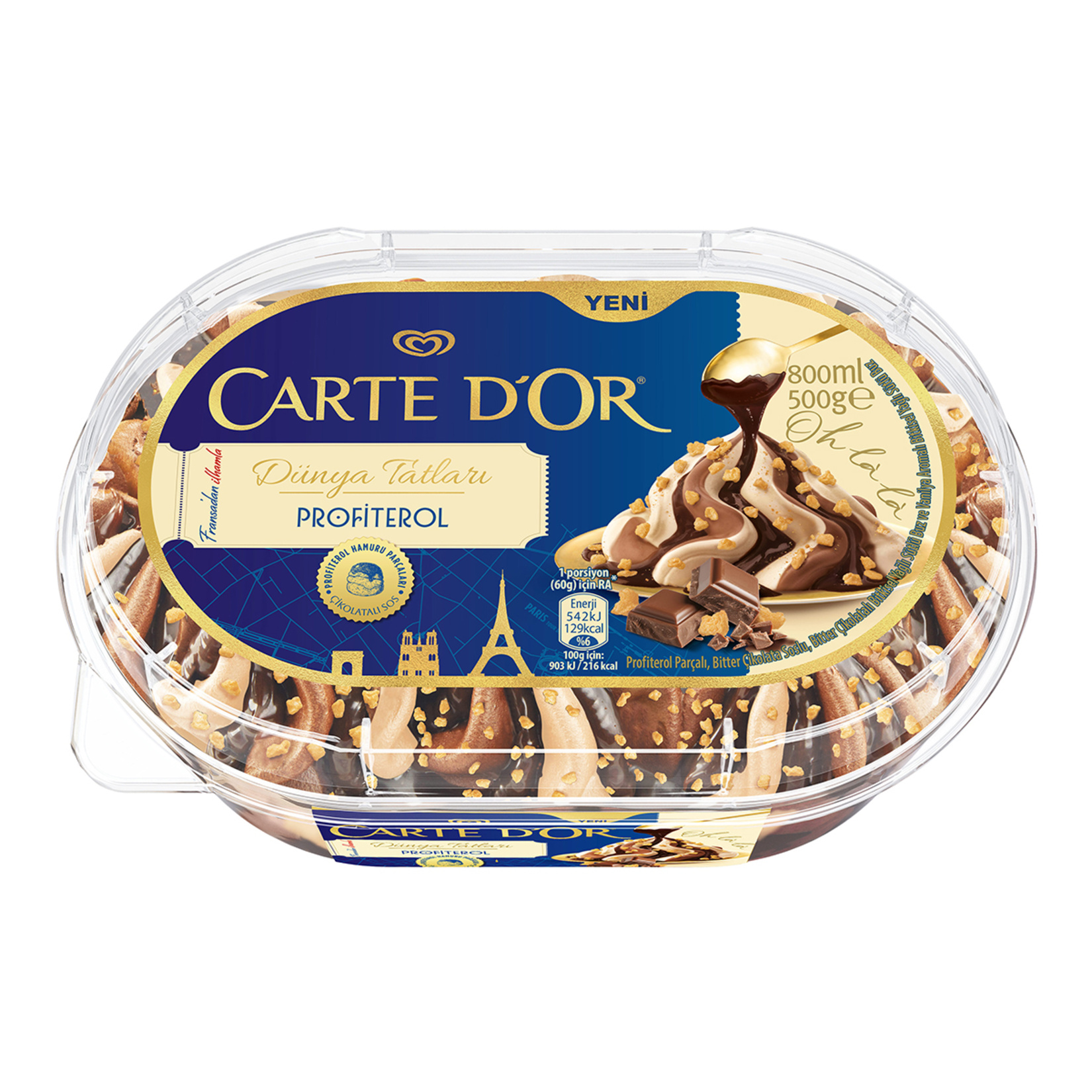 ALGIDA 800 ML CARTE DOR SEL PROFITEROL